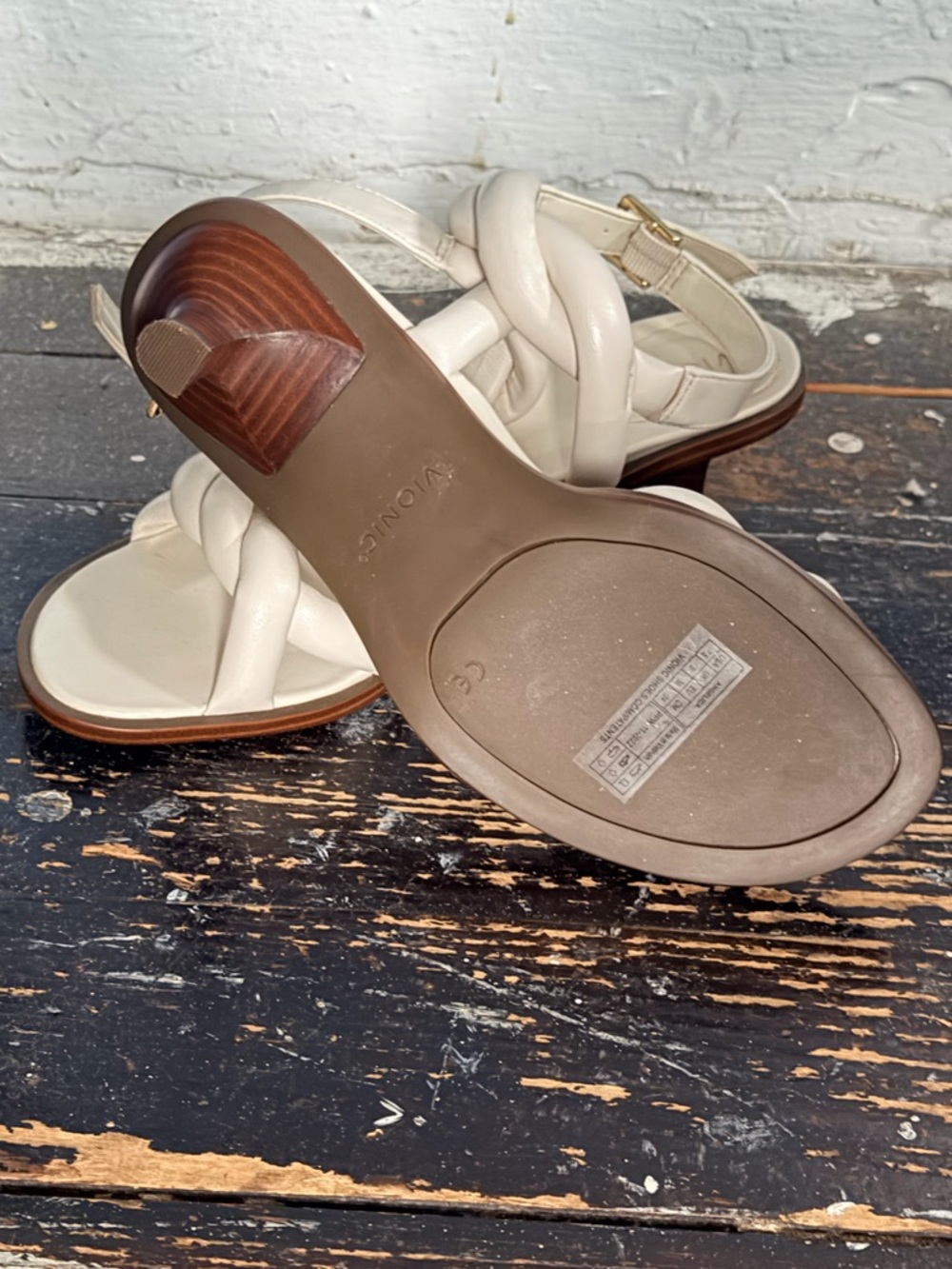 Vionic Cream Braided Slingback Heels - Picture 5 of 6